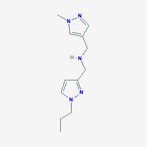 molecular formula C12H19N5 B11743906 [(1-methyl-1H-pyrazol-4-yl)methyl][(1-propyl-1H-pyrazol-3-yl)methyl]amine 