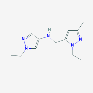 molecular formula C13H21N5 B11743950 1-ethyl-N-[(3-methyl-1-propyl-1H-pyrazol-5-yl)methyl]-1H-pyrazol-4-amine 