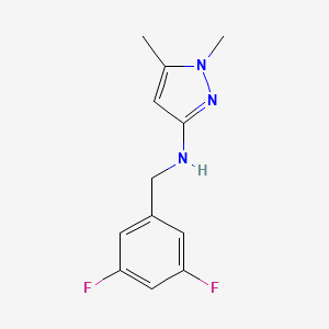 molecular formula C12H13F2N3 B11744027 N-[(3,5-difluorophenyl)methyl]-1,5-dimethyl-1H-pyrazol-3-amine 