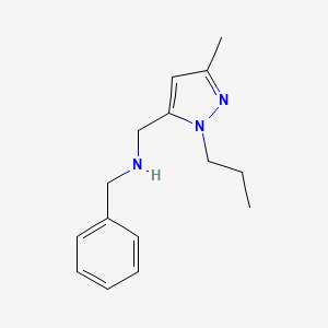 molecular formula C15H21N3 B11744201 benzyl[(3-methyl-1-propyl-1H-pyrazol-5-yl)methyl]amine 
