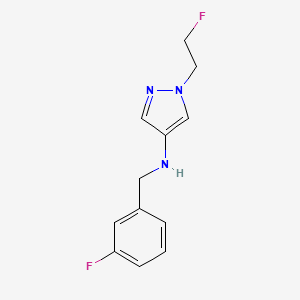 molecular formula C12H13F2N3 B11744421 N-(3-fluorobenzyl)-1-(2-fluoroethyl)-1H-pyrazol-4-amine 