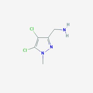 molecular formula C5H7Cl2N3 B11745223 (4,5-Dichloro-1-methyl-1H-pyrazol-3-YL)methylamine 