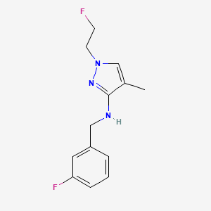 molecular formula C13H15F2N3 B11745328 N-(3-fluorobenzyl)-1-(2-fluoroethyl)-4-methyl-1H-pyrazol-3-amine 