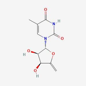 molecular formula C10H12N2O5 B11745479 1-[(2R,3R,4S)-3,4-dihydroxy-5-methylideneoxolan-2-yl]-5-methylpyrimidine-2,4-dione 