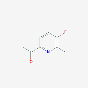 molecular formula C8H8FNO B11745495 1-(5-Fluoro-6-methylpyridin-2-YL)ethanone 