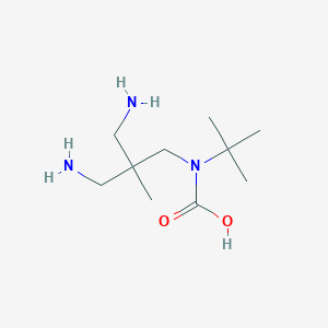molecular formula C10H23N3O2 B11745678 Carbamic acid, [3-amino-2-(aminomethyl)-2-methylpropyl]-, 1,1-dimethylethyl 