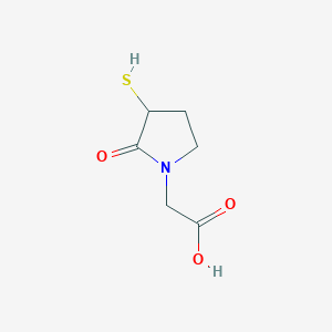molecular formula C6H9NO3S B011746 2-(2-Oxo-3-sulfanylpyrrolidin-1-yl)acetic acid CAS No. 104473-02-1