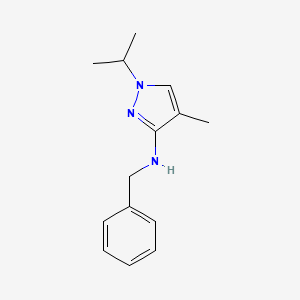 molecular formula C14H19N3 B11746398 N-benzyl-4-methyl-1-(propan-2-yl)-1H-pyrazol-3-amine 