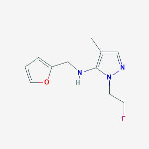 molecular formula C11H14FN3O B11746436 1-(2-fluoroethyl)-N-(furan-2-ylmethyl)-4-methyl-1H-pyrazol-5-amine 