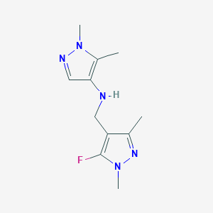 molecular formula C11H16FN5 B11746535 N-[(5-fluoro-1,3-dimethyl-1H-pyrazol-4-yl)methyl]-1,5-dimethyl-1H-pyrazol-4-amine CAS No. 1856087-15-4