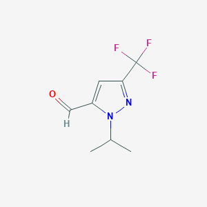molecular formula C8H9F3N2O B11746581 1-isopropyl-3-(trifluoromethyl)-1H-pyrazole-5-carbaldehyde 