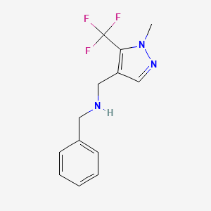 molecular formula C13H14F3N3 B11746637 benzyl({[1-methyl-5-(trifluoromethyl)-1H-pyrazol-4-yl]methyl})amine 