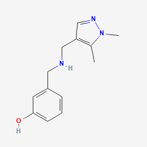 molecular formula C13H17N3O B11746735 3-({[(1,5-Dimethyl-1H-pyrazol-4-YL)methyl]amino}methyl)phenol 