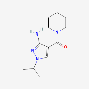 molecular formula C12H20N4O B11746902 1-Isopropyl-4-(piperidin-1-ylcarbonyl)-1H-pyrazol-3-amine 