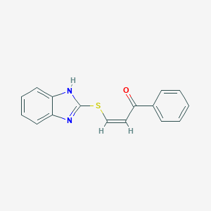 molecular formula C16H12N2OS B011747 (Z)-3-((1H-Benzimidazol-2-yl)thio)-1-phenyl-2-propen-1-one CAS No. 103742-55-8