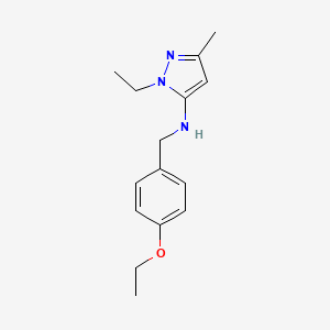 molecular formula C15H21N3O B11747092 N-[(4-ethoxyphenyl)methyl]-1-ethyl-3-methyl-1H-pyrazol-5-amine 