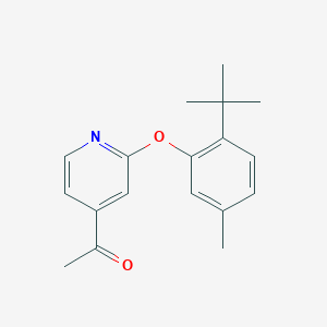 molecular formula C18H21NO2 B11747391 4-Acetyl-2-(2-tert-butyl-5-methylphenoxy) pyridine 