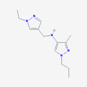 molecular formula C13H21N5 B11747492 N-[(1-ethyl-1H-pyrazol-4-yl)methyl]-3-methyl-1-propyl-1H-pyrazol-4-amine CAS No. 1856087-23-4