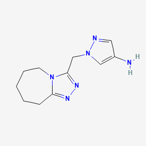 molecular formula C11H16N6 B11747523 1-(6,7,8,9-tetrahydro-5H-[1,2,4]triazolo[4,3-a]azepin-3-ylmethyl)-1H-pyrazol-4-amine 