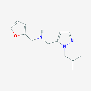 molecular formula C13H19N3O B11747593 [(furan-2-yl)methyl]({[1-(2-methylpropyl)-1H-pyrazol-5-yl]methyl})amine 
