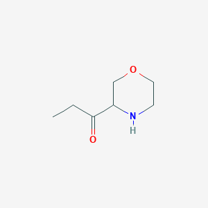 molecular formula C7H13NO2 B11747917 1-(Morpholin-3-yl)propan-1-one 