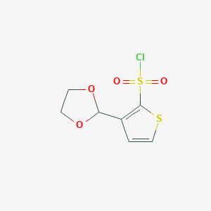 molecular formula C7H7ClO4S2 B011748 3-(1,3-dioxolan-2-yl)thiophene-2-sulfonyl Chloride CAS No. 103011-38-7
