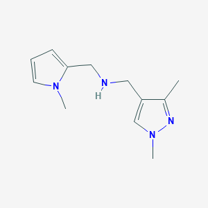 molecular formula C12H18N4 B11748018 [(1,3-dimethyl-1H-pyrazol-4-yl)methyl][(1-methyl-1H-pyrrol-2-yl)methyl]amine 