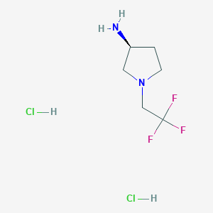 molecular formula C6H13Cl2F3N2 B11748584 (3S)-1-(2,2,2-trifluoroethyl)pyrrolidin-3-amine dihydrochloride 