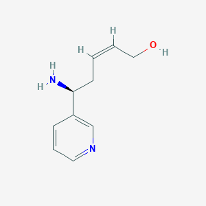 molecular formula C10H14N2O B11750134 2-Penten-1-ol, 5-amino-5-(3-pyridinyl)-, (2Z,5S)- 