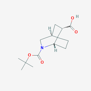 molecular formula C13H21NO4 B11750698 (1S,4R,6S)-2-(tert-butoxycarbonyl)-2-azabicyclo[2.2.2]Octane-6-carboxylic acid 