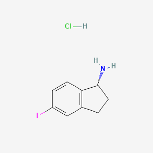 molecular formula C9H11ClIN B11750802 (R)-5-Iodo-2,3-dihydro-1H-inden-1-amine hydrochloride 
