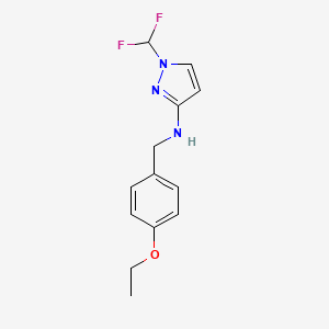 molecular formula C13H15F2N3O B11750993 1-(difluoromethyl)-N-[(4-ethoxyphenyl)methyl]-1H-pyrazol-3-amine 