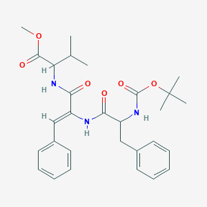 molecular formula C29H37N3O6 B011751 methyl 3-methyl-2-[[(Z)-2-[[2-[(2-methylpropan-2-yl)oxycarbonylamino]-3-phenylpropanoyl]amino]-3-phenylprop-2-enoyl]amino]butanoate CAS No. 110771-17-0
