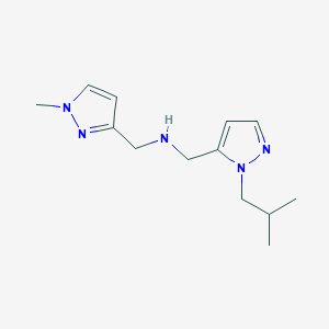 molecular formula C13H21N5 B11751044 [(1-methyl-1H-pyrazol-3-yl)methyl]({[1-(2-methylpropyl)-1H-pyrazol-5-yl]methyl})amine 