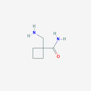 molecular formula C6H12N2O B11751266 1-(Aminomethyl)cyclobutanecarboxamide 