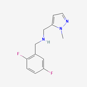 molecular formula C12H13F2N3 B11751313 [(2,5-difluorophenyl)methyl][(1-methyl-1H-pyrazol-5-yl)methyl]amine 