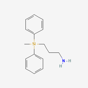 molecular formula C16H21NSi B11751318 1-Propanamine, 3-(methyldiphenylsilyl)- CAS No. 17937-86-9