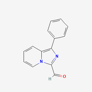 molecular formula C14H10N2O B11751345 1-Phenylimidazo[1,5-a]pyridine-3-carbaldehyde 