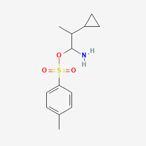 molecular formula C13H19NO3S B11751397 1-Amino-2-cyclopropylpropyl 4-methylbenzene-1-sulfonate 