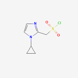 molecular formula C7H9ClN2O2S B11751560 (1-cyclopropyl-1H-imidazol-2-yl)methanesulfonyl chloride 