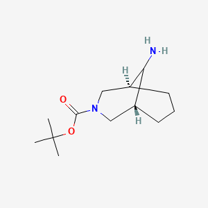 molecular formula C13H24N2O2 B11751615 rel-(1R,5S,9s)-tert-Butyl 9-amino-3-azabicyclo[3.3.1]nonane-3-carboxylate 