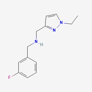 molecular formula C13H16FN3 B11751706 [(1-ethyl-1H-pyrazol-3-yl)methyl][(3-fluorophenyl)methyl]amine 