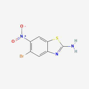 molecular formula C7H4BrN3O2S B11751708 5-Bromo-6-nitrobenzo[d]thiazol-2-amine 