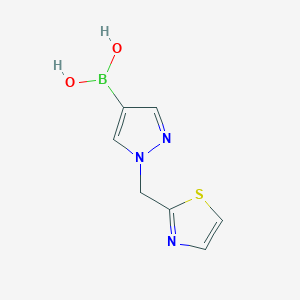 molecular formula C7H8BN3O2S B11751736 1-(Thiazol-2-ylmethyl)-1h-pyrazol-4-ylboronic acid 