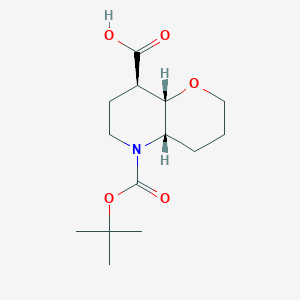 molecular formula C14H23NO5 B11751810 (4aS,8R,8aS)-5-[(2-methylpropan-2-yl)oxycarbonyl]-2,3,4,4a,6,7,8,8a-octahydropyrano[3,2-b]pyridine-8-carboxylic acid 