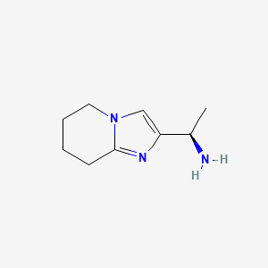 molecular formula C9H15N3 B11751816 (1R)-1-{5H,6H,7H,8H-imidazo[1,2-a]pyridin-2-yl}ethan-1-amine 