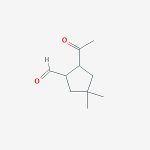 molecular formula C10H16O2 B117519 2-Acetyl-4,4-dimethylcyclopentane-1-carbaldehyde CAS No. 155785-06-1