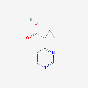 molecular formula C8H8N2O2 B11751907 1-(Pyrimidin-4-yl)cyclopropanecarboxylic acid 