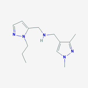 molecular formula C13H21N5 B11751929 [(1,3-dimethyl-1H-pyrazol-4-yl)methyl][(1-propyl-1H-pyrazol-5-yl)methyl]amine 