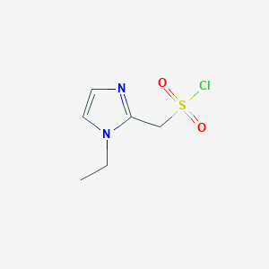 molecular formula C6H9ClN2O2S B11751935 (1-ethyl-1H-imidazol-2-yl)methanesulfonyl chloride 